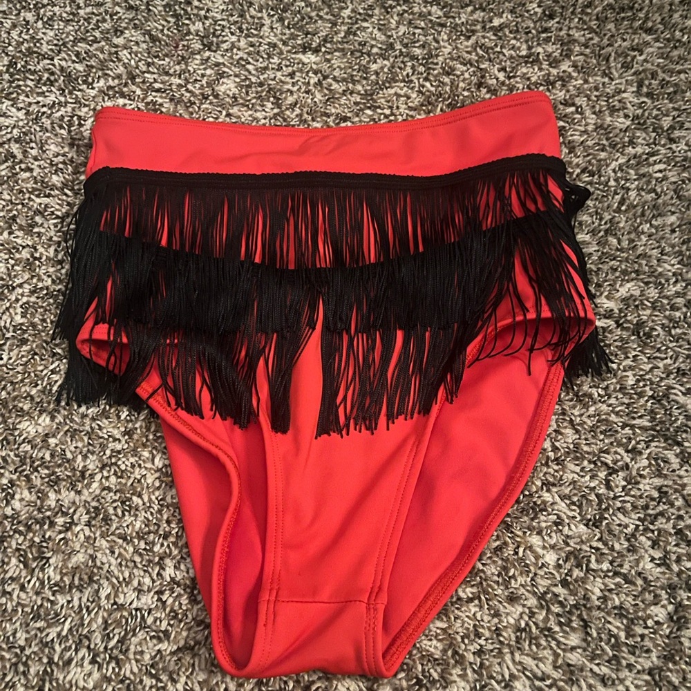 Red Fringe Bikini Bottom